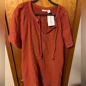 Lucky Brand embroidered gauze dress